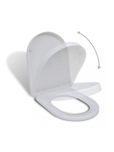 Квадратна тоалетна седалка с плавно затваряне, бяла