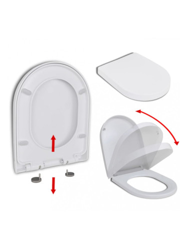 Sonata Тоалетна седалка, плавно затваряне, бяла, квадратен дизайн