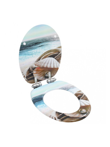 Sonata Тоалетна седалка с плавно затваряне, МДФ капак, морски дизайн