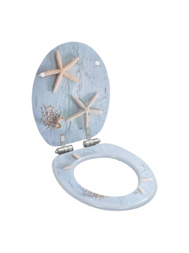 Sonata Тоалетна седалка с плавно затваряне, МДФ капак, морски звезди