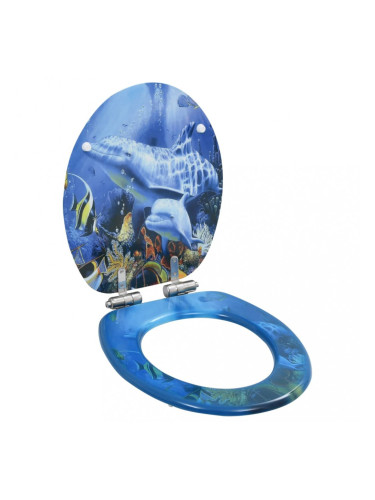 Sonata Тоалетна седалка с плавно затваряне, МДФ капак, дизайн делфини