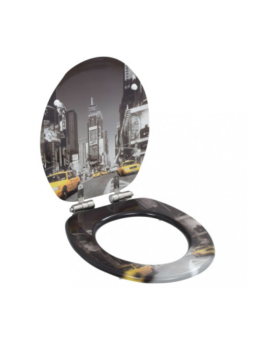 Sonata Тоалетна седалка с плавно затваряне, МДФ капак, Ню Йорк