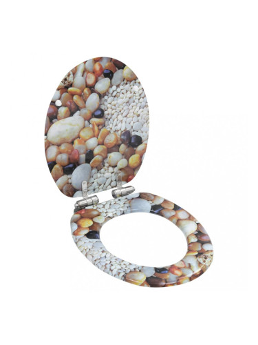 Sonata Тоалетна седалка с плавно затваряне, МДФ капак, морски камъчета