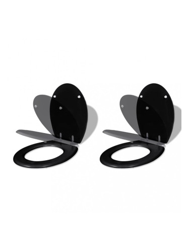 Sonata Тоалетни седалки с плавно затваряне, 2 бр, МДФ, черни