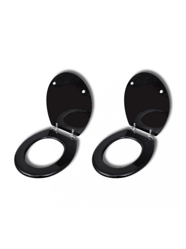 Sonata Тоалетни седалки с нормално затваряне, 2 бр, МДФ, черни