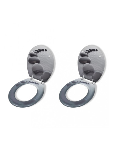 Sonata Тоалетни седалки с нормално затваряне, 2 бр, МДФ, камъни