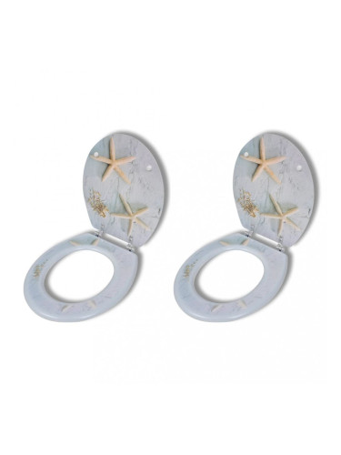 Sonata Тоалетни седалки с нормално затваряне, 2 бр, МДФ, морска звезда