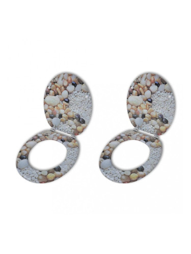 Sonata Тоалетни седалки с нормално затваряне, 2 бр, МДФ, камъчета