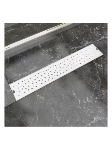 Sonata Линеен душ канал, дизайн "кръгове", 630x140мм, неръждаема стомана