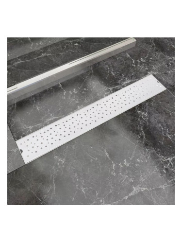 Sonata Линеен душ канал, дизайн "кръгове", 730x140мм, неръждаема стомана