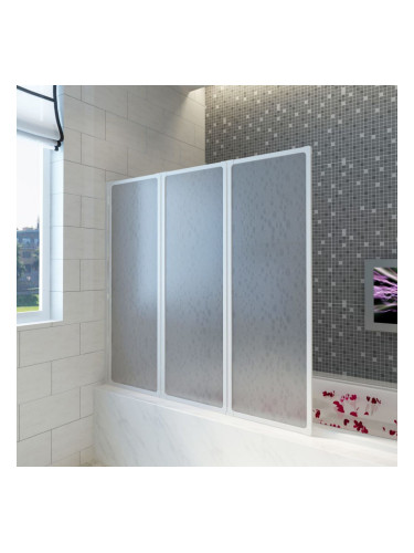 Сгъваем параван за баня с 3 панела, 141 x 132 см.