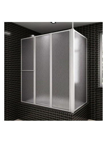 Сгъваем параван за баня с 4 панела и Г форма, 70 х 120 х 140 см.