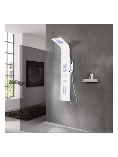 Sonata Душ панел, алуминий, 20x44x130 см, бял