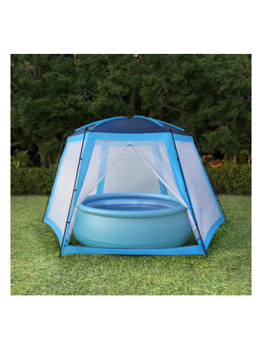 Sonata Палатка за басейн, текстил, 590x520x250 см, синя