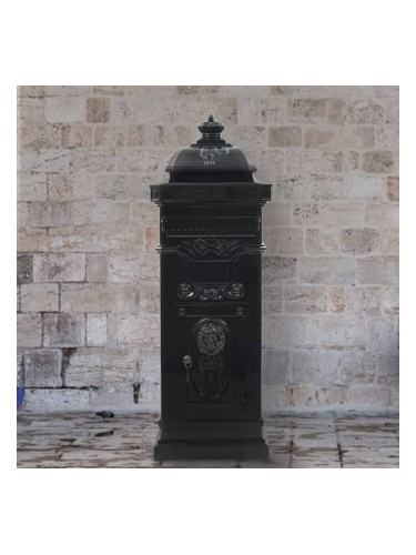 Sonata Алуминиева пощенска кутия стълб винтидж стил неръждаема черна