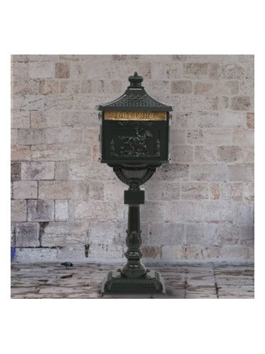 Sonata Алуминиева пощенска кутия на стойка винтидж неръждаема зелена