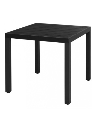 Sonata Градинска трапезна маса, WPC, алуминий, 80x80x74 см, черна
