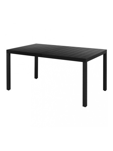 Sonata Градинска трапезна маса, WPC, алуминий, 150x90x74 см, черна