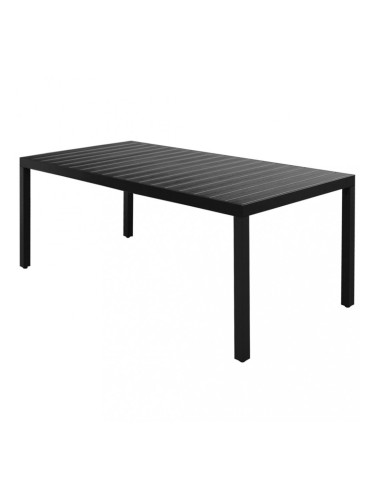 Sonata Градинска трапезна маса, WPC, алуминий, 185x90x74 см, черна