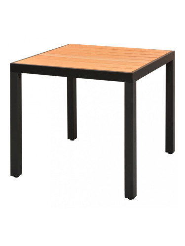 Sonata Градинска трапезна маса, WPC, алуминий, 80x80x74 см, кафява