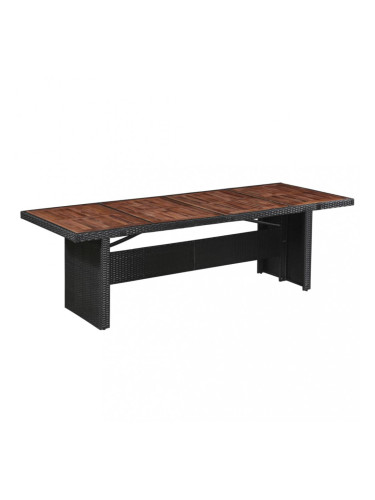 Sonata Градинска трапезна маса, полиратан и дърво масив, 240x90x74 cм