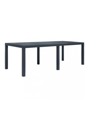 Sonata Градинска маса, 220x90x72 см, пластмаса, ратанов вид, антрацит