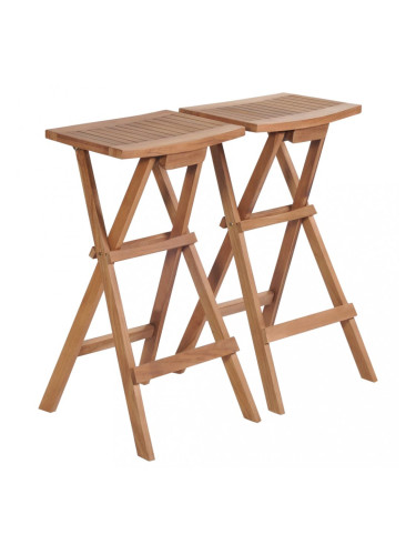 Sonata Сгъваеми бар столове, 2 бр, тиково дърво масив