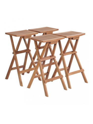 Sonata Сгъваеми бар столове, 4 бр, тиково дърво масив