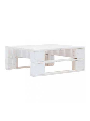 Sonata Градинска табуретка от палети, FSC дърво, бяла