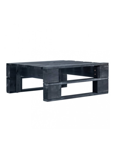 Sonata Градинска табуретка от палети, FSC дърво, черна