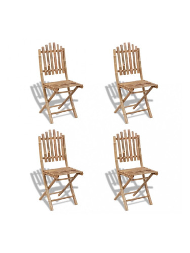Sonata Сгъваеми външни столове, 4 бр, бамбук