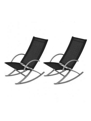 Sonata Градински люлеещи се столове, стомана и textilene, черни