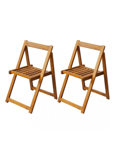 Sonata Сгъваеми градински столове, 2 бр, акация масив