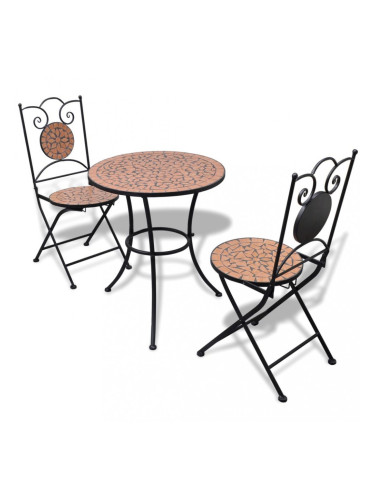 Sonata Бистро комплект, 3 части, керамични плочки в цвят теракота