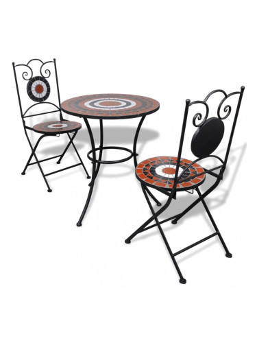 Sonata Бистро комплект, 3 части, керамични плочки в теракотено и бяло