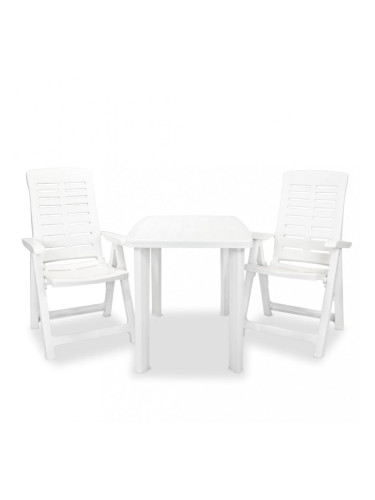 Sonata Бистро комплект, 3 части, пластмаса, бял