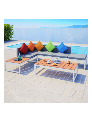 Sonata Градински комплект с възглавници, 4 части, алуминий и WPC