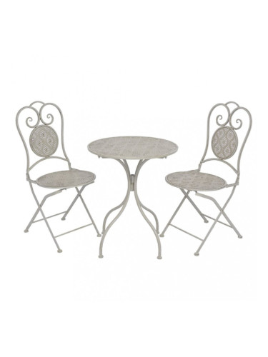 Sonata Градински бистро комплект, 3 части, стомана, сив
