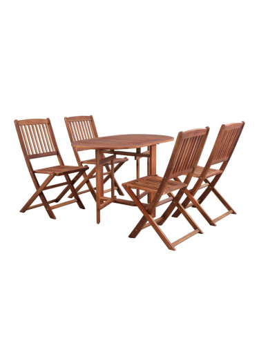 Sonata Градински трапезен комплект, сгъваем, 5 части, акация масив