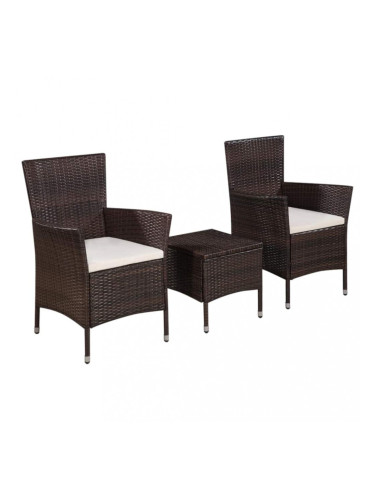 Sonata Бистро комплект, 3 части, кафяв полиратан