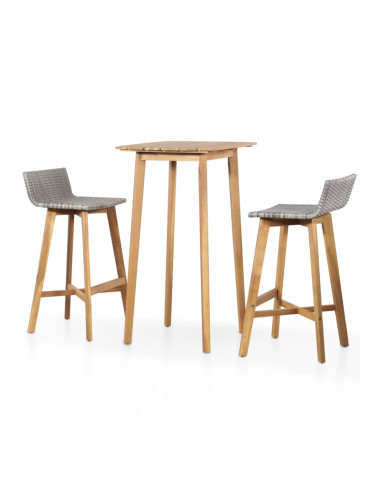 Sonata Бистро комплект от 3 части, акациево дърво масив