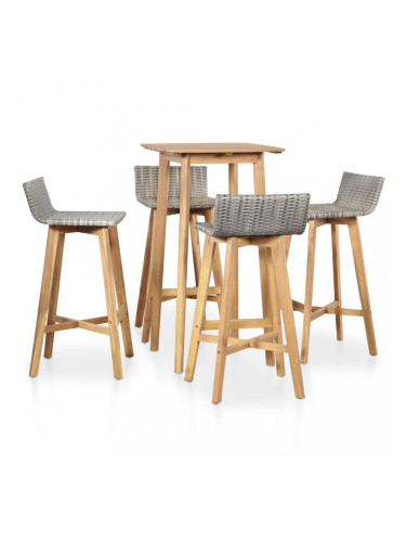 Sonata Градински трапезен комплект, 5 части, акация масив