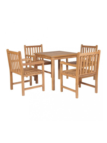 Sonata Градински трапезен комплект, 5 части, тиково дърво масив