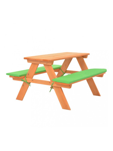 Sonata Детска маса за пикник с пейки, 89x79x50 см, ела масив