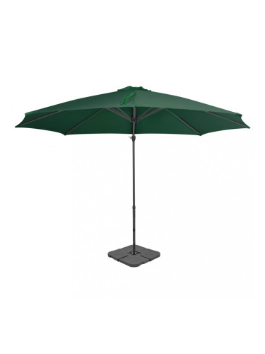 Sonata Градински чадър с преносима основа, зелен