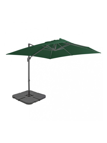 Sonata Градински чадър с преносима основа, зелен