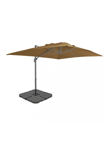 Sonata Градински чадър с преносима основа, таупе