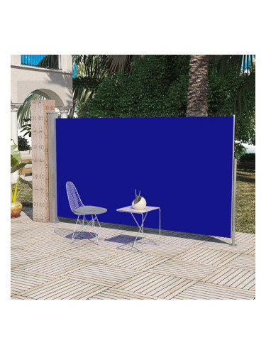 Странична тента за тераса, 160 x 300 см, синя