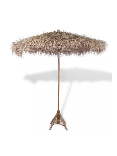 Бамбуков чадър за слънце с покрив от бананови листа