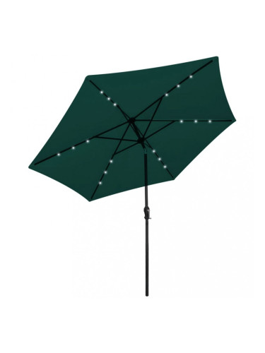 Sonata Чадър за слънце със светодиоди, свободностоящ, 3 м, зелен